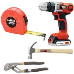 Black & Decker Kit 16v Drill, Hammer, Pl