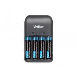 Vivitar BC-171 AA/AAA Battery Charger with 4AAA NiMH Batteries