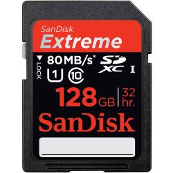 SanDisk 128GB Extreme Plus UHS-I SDXC Memory Card (Class 10)