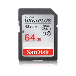 SanDisk 64GB Ultra Plus SDXC UHS-I Memory Card (Class 10)