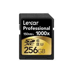 Lexar 256GB Professional 1000x UHS-II SDXC Memory Card (Class 10)