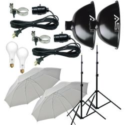 Smith-Victor KT500U 2-Light 500 Watt Thrifty Basic Umbrella Kit