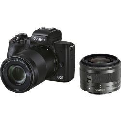 Canon EOS M50 Mark II Mirrorless Digital Camera with 15-45mm and 55-200mm Lenses (Black)