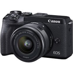 Canon EOS M6 Mark II Mirrorless Digital Camera with 15-45mm Lens and EVF-DC2 Viewfinder (Black)